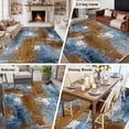 thumbnail image 5 of Area Rug for Living Room, Blue Brown Abstract Non-Slip Indoor Ex Large Carpet for Bedroom/Dining Room, Gradient Vintage Oil Painting Modern Art Washable Low-Profile Floor Runner Rugs - 8 x 10 Ft, 5 of 8