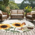 thumbnail image 5 of 6ft Round Rug, Sunflower Vintage Non-Skid Rubber Backing Large Area Rugs - Living Room Bedroom Home Office, Pastoral Rustic Botanical Flowers Indoor Floor Mat Carpets Washable Rug, 5 of 9