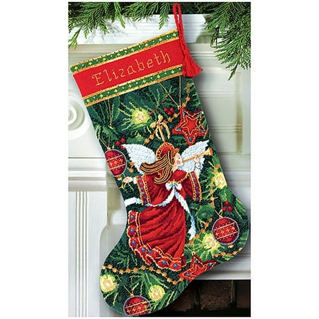 Christmas Angel Stocking Needlepoint Kit, 16"