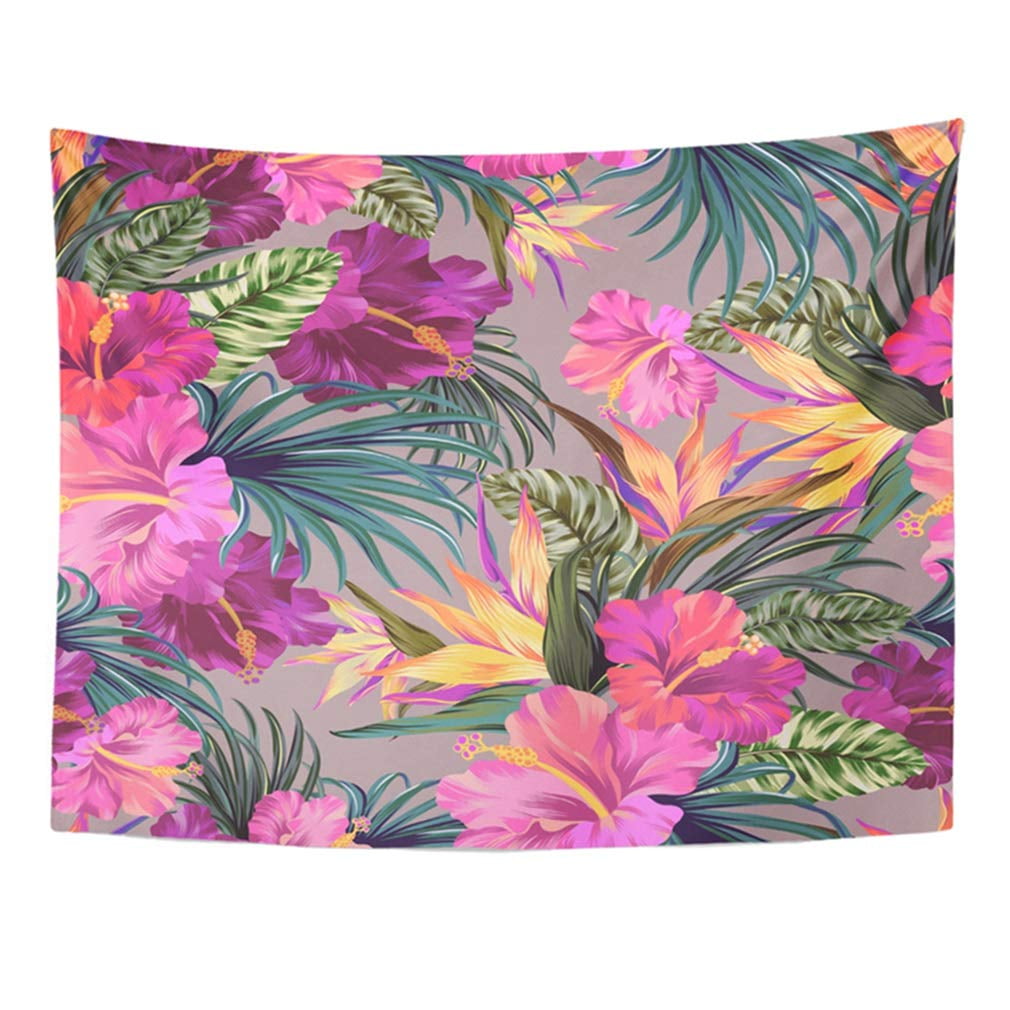 Floral Tapestry Exotic Orchid Flowers Print Wall Hanging Decor