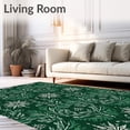 thumbnail image 2 of ODIKA 6'x9' Machine Washable Non-Slip Area Rug, Festive Pine Branch Snowflake Holiday Floor with Anti Slip Base High Traffic Rug with Pad, Green, 621286, 2 of 8