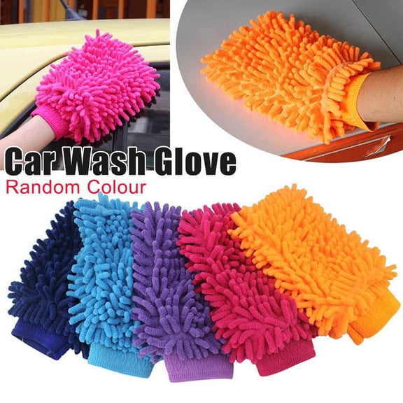 5PCS Extra Large Heavy Duty Microfiber Car Wash Mitt - Thick Noodles, Scratch-Free, Absorbent Glove for Car & Home Cleaning