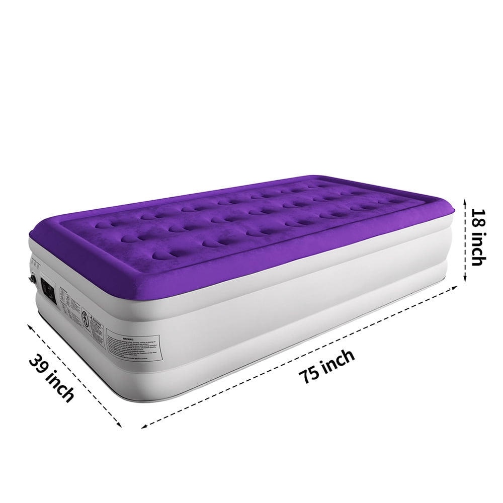 CHILLSUN Twin Air Mattress with Built in Pump for Guest & Home, 18" Inflatable Blow Up Mattress