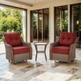 thumbnail image 2 of Bellefurn Luxury Outdoor Swivel Chairs Set of 2,Patio Wicker Swivel Rocking Chairs with 6 inch Thick Cushions,Patio Furniture Chairs Set for Balcony,Porch, Garden, 2 of 10