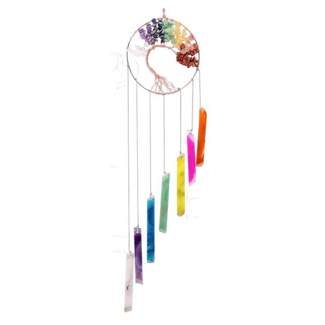 VONKY Wind Chime Crystal Agate Multicolor for Indoor Decoration Meditation Strip