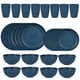 thumbnail image 1 of Nvzi 32pcs Wheat Straw Dinnerware Set,Plates and Bowls Set,Camping Dish Set for 8, Plastic Dinnerware Set,Dishwasher Safe Dinnerware Set,Dark Blue, 1 of 5