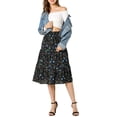thumbnail image 2 of Allegra K Women's A-Line Floral Print Casual Midi Skirts, 2 of 6