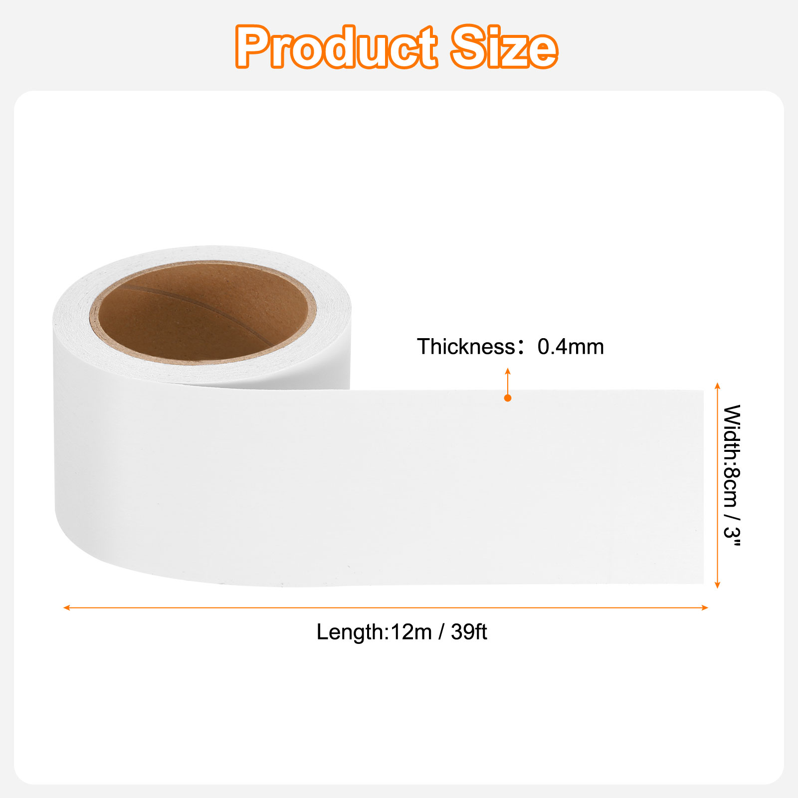 Uxcell 3" x 39ft Mirror Border Peel and Stick Wood Grain Tape, Brushed White