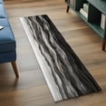 thumbnail image 3 of 2'x6' Rug Runners for Hallways Kitchen, Black Grey Ombre Non Slip Entryway Beside Floor Carpet Runner, Modern Moire Abstract Art Luxury Washable Laundry Room Bedroom Throw Rugs Mat for Family Pet, 3 of 8