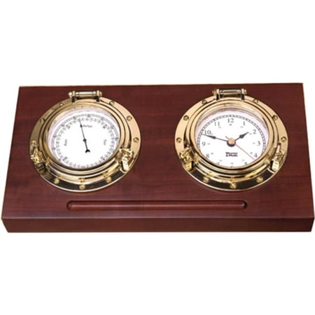 Weems & Plath Porthole Desk Barometer and Clock Set