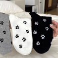 thumbnail image 4 of Women's 3-Pack Crew Socks with Allover Paw Print Pattern Soft Stretch Casual Sock Set - Multicolored, 4 of 7