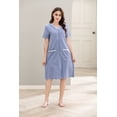 thumbnail image 4 of Richie House Women Zipper Robe Loungewear Short Sleeve Sleepwear Housecoat Bathrobe RHW2898-C-L, 4 of 7