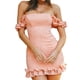thumbnail image 4 of Lucakuins, vestido ajustado de encaje Floral para mujer, cuello barco, espalda descubierta, volantes, vestido de cóctel, minivestido de fiesta de verano Lucakuins  moda, 4 of 9