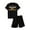 Black C, variant on Men's 2 Piece Short Sets Graphic Print Short Sleeve T Shirts and Drawstring Shorts Clothing Set Black B M