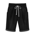 thumbnail image 5 of Lumosvexa Girls Denim Shorts, Lightweight Adjustable Drawstring with Pockets Casual Summer Trendy Shorts Black 5, 5 of 10