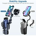 thumbnail image 5 of Cup Holder Phone Tablet Mount, 2 in 1 Car Cup Holder with Expander Adjustable Long Arm for Car(Black), 5 of 8