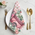 thumbnail image 2 of Eucalyptus Trucks Cloth Napkins, Spring Farmhouse Floral Leaves Pink Plaid Washable and Reusable Dinner Napkins Set of 4, Table Napkin for Kitchen Party Birthday Wedding Hotel Housewarming 20"x20", 2 of 9