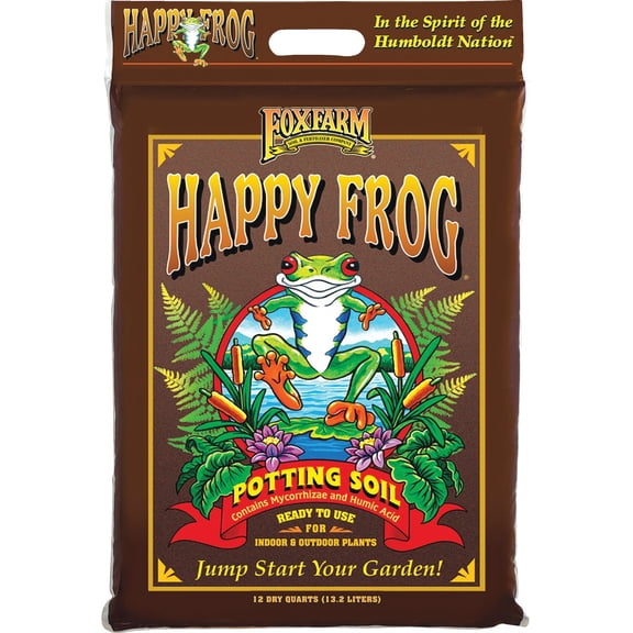 3-pack FoxFarm Happy Frog Potting Soil - Nutrient Rich, pH Adjusted - 3 Pack, 12 Quarts — Outdoor & Indoor Plant Use, Easy Application
