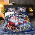 thumbnail image 2 of Move Over Santa Claus Comforter Set Queen Christmas Bedding Set for Girls Boys and Teens 4 Pieces Snowflakes and Santa Claus Pattern Xmas Comforter Set for Room Decor, 2 of 9