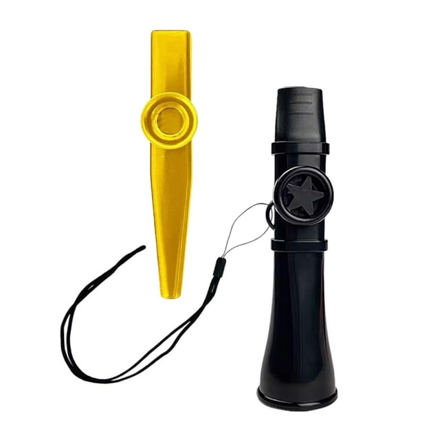 MERIGLARE Flûte Kazoo Facile à Apprendre pour Spectacle de Performance pour Enfants Noir et Or