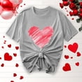 thumbnail image 2 of mihongmao Valentine Plus Size Tops for Womens Printed Round Neck Short Sleeved Tshirt Short Sleeved Round Neck Topshirt Gray XL, 2 of 5