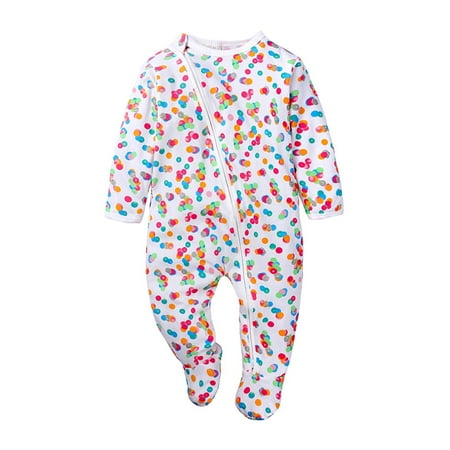 

JYNZ Baby Girl Baby Boys Clothing 0-18 Months Fall Baby Kids Double Zipper Clothes Sleeping Pajamas Rompers Newborn Overalls Multicolor 3-6 Months