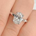 thumbnail image 2 of 1Ct Lab Created Diamond Oval Cut Solitaire Women's Pretty & Fancy Wedding Ring In 14K White Gold Plated, 2 of 3
