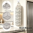 thumbnail image 5 of Wall Mount Plastic Bag Holder – Grocery Bag Organizer & Dispenser w/ Elastic Opening | Pull One Bag at a Time, No More Messy Clutter | Machine Washable Fabric, Reinforced Stitching, 5 of 7