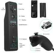 LUXMO Wii Remote Controller Motion Plus and Nunchuck for Wii/Wii U Console Video Games