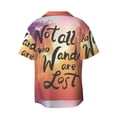 thumbnail image 2 of Xecao offers the Not All Who Wander Are Lost for Men's Casual Short-sleeved Shirt, a button-up collared shirt with a pocket, perfect for beach vacations and yacht travel in the X-Large size., 2 of 7