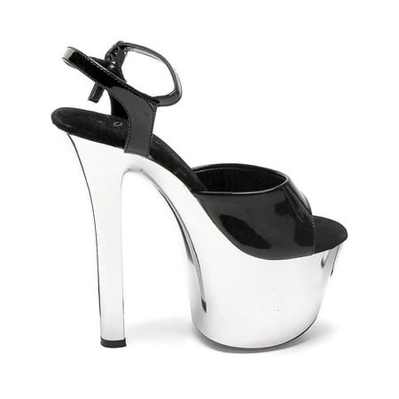 Sexy Racer High Heels - 7 Inch Women's Sexy High Heel Shoe High Platform Evening Shoe With Chrome Heel