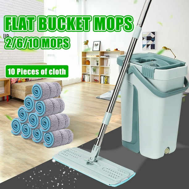 Flat mop and Bucket System Easy SelfWringing Flipping Flat Mop Easy