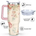 thumbnail image 3 of 40oz Pioneer Tumbler with Handle Lid and Straw,Colorful Floral Tumblers Gifts for Women Girls Men Adults（Pink）, 3 of 7