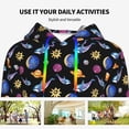 thumbnail image 4 of Kdxio Whales In Space Print Womens Oversized Hoodies Sweatshirts Hooded Pullover Tops Sweaters Casual-Small, 4 of 7