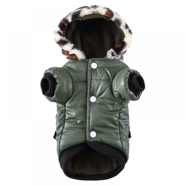 Warm Dog Hooded Trench Coat Windproof Parka Jacket for Cold Weater