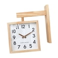 thumbnail image 3 of Reloj colgante de doble cara, reloj de madera resistente al desgaste, reloj de esquina decorativo Simple, reloj de pared para oficina, interior y Color madera claro, 3 of 8