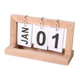 thumbnail image 4 of Calendario de escritorio Calendario de escritorio, Pantalla grande, Calendario perpetuo plegable reutilizable Color madera, 4 of 9