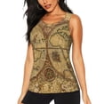 thumbnail image 3 of Goofa World Map1 Printed Womens Workout Tops for Women Sleeveless Yoga Shirts Athletic Running Tank Tops Sleeveless Gym Clothes Workout Apparel-XX-Large, 3 of 9