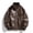 Coffee, variant on Men's Oversized Faux Leather Bomber Jacket Stand Collar Snap Button Dual Chest Pocket Elastic Rib Cuff Hem Vintage Windproof Moto Outerwear Coat Coffee L