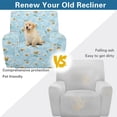 thumbnail image 3 of SCRAWLGOD Daisy Print White Blue Recliner Chair Covers 4-Pieces Recliner Cover Dog Chair Cover Furniture Protector with Pocket, Elastic Band Washable Slipcover for Dogs, Pets, 3 of 7