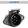 thumbnail image 3 of 7-Pin Round Vehicle-Side Female-End Socket Replacement SAE J560 Style, Durable Glass-Filled Nylon Housing 7-Way Round Electrical Connector, Semi Truck Trailer Wiring Harness Car End - Black, 3 of 8