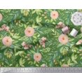 thumbnail image 3 of Soimoi Green Rayon Fabric Leaves & Ranunculus Floral Fabric Prints By Yard 42 Inch Wide, 3 of 3