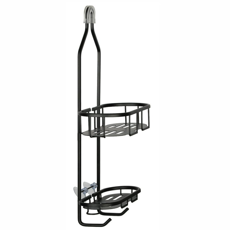 Cobbe Anti-Swing Shower Caddy Hanging, Over Head Shower Caddy Rustproof  with hooks for Towels, Sponge and more, Never Rust Aluminum, Matte Black