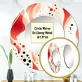 thumbnail image 3 of Designart "Pattern Of Red And White Polka Dots III" Graphic Print Rund Mirror For Wall Decor - Large Red Round Printed Mirror -Modern Round Living Room Mirror - 23" x 23", 3 of 6
