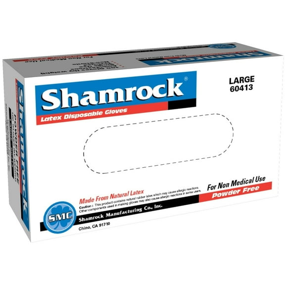 Shamrock  Latex Disposable Gloves Powder-Free Textured (Case of 1000)