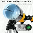 thumbnail image 3 of iMeshbean Telescope 70mm Aperture 300mm - for Kids & Adults Astronomical Refracting (15X-150X) Portable Travel Telescope with Finder Scope, Tripod Phone Adapter, Yellow, 3 of 11