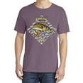 thumbnail image 2 of Wild Bobby, Walleye Fishing Nautical Freshwater, Fish, Garment-Dyed Washed Look Short Sleeve Tees, Rosewood, Small, 2 of 3