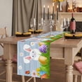 thumbnail image 2 of Table Runners 70 Inches Long Dress Scarves, Easter Bunny Farmhouse Coffee/Dining/Kitchen Table Decor, Holiday Table Runner, Spring Easter Eggs Floral Blue Woodn 13x70 Inch, 2 of 9