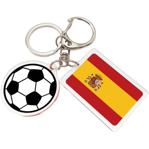 Yanonmyfd 2026 World Cup Soccer Keychain - 2026 World Cup Flag Keychain, Soccer Fan Gift & Souvenir (2PCS),Spain