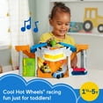 thumbnail image 3 of Fisher-Price Little People Hot Wheels Race Track for Toddlers, Race and Go Track Set, 2 Cars, 3 of 9